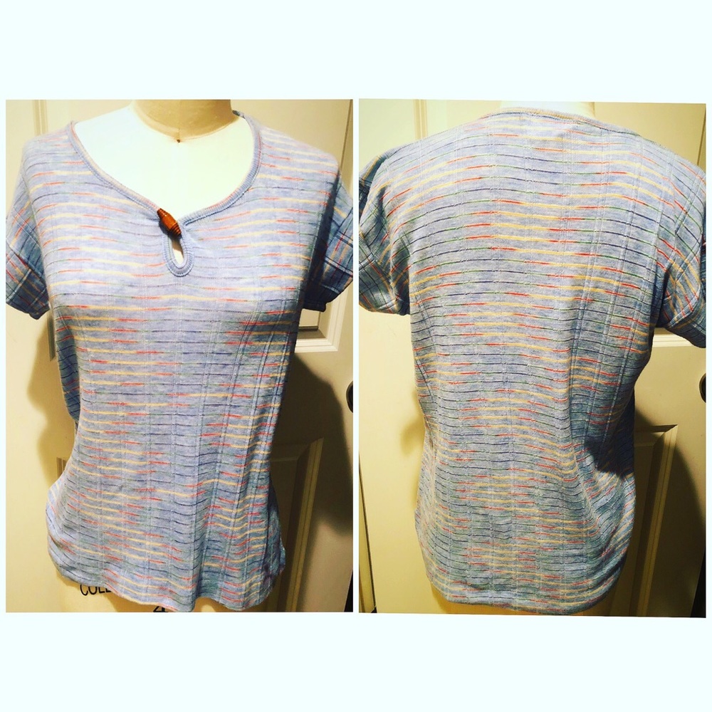Deadstock vintage striped 70s shirt stripes top